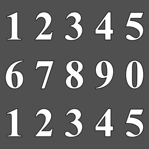 Individual Vinyl Adhesive Numbers for sale for house door numbers, bins, mail boxes etc